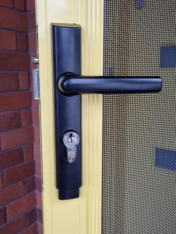 image presents powdercoating security doors
